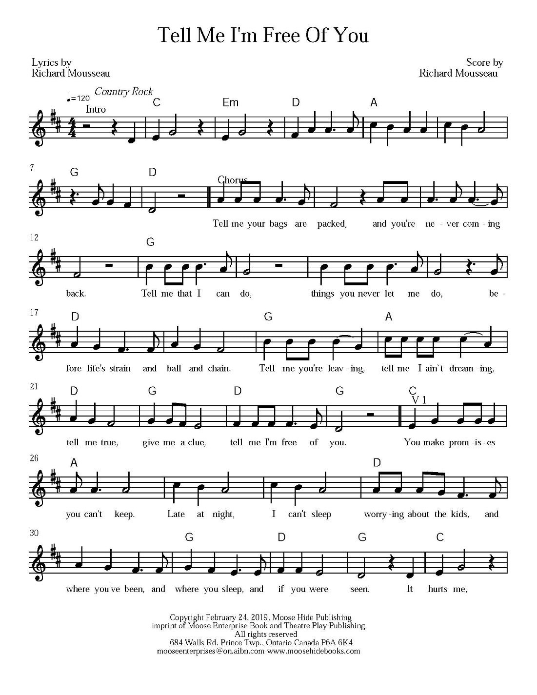 Tell Me I'm Free Of You