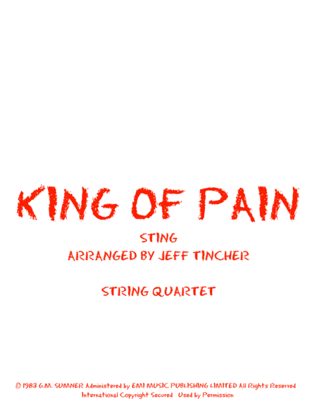 King Of Pain (arr. Jeff Tincher)