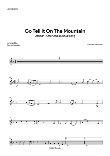Go Tell It on the Mountain - with orchestral play along (arr. Samuel Sequeira)