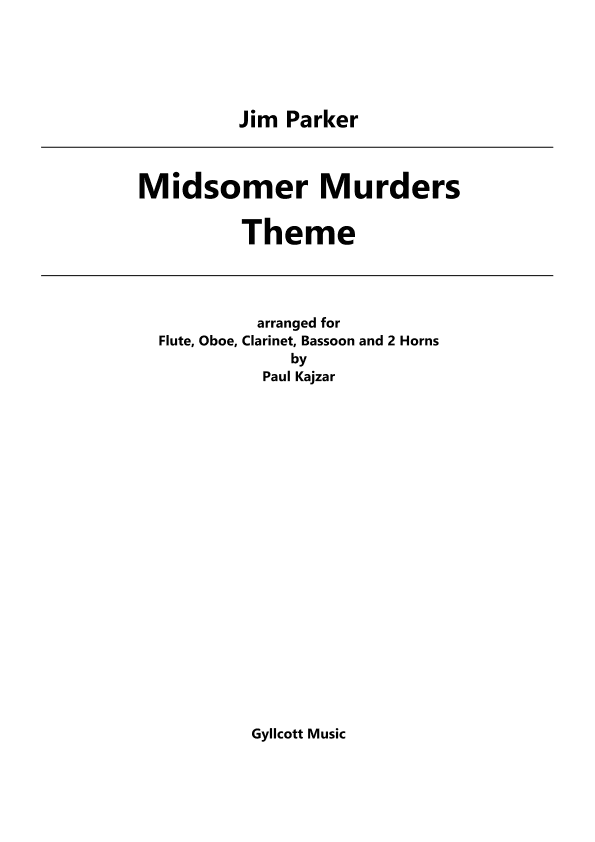 Midsomer Murders (main Title/cues) (arr. Paul Kajzar)