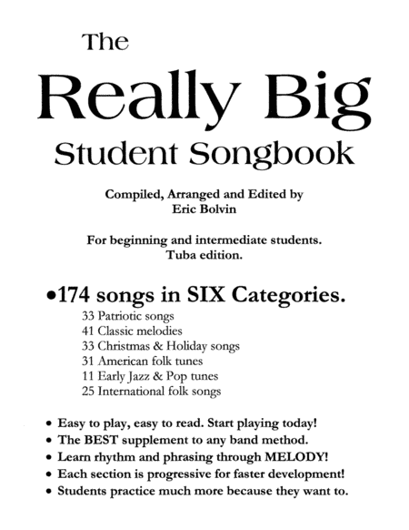 The Really Big Student Songbook tuba edition (arr. Faded Duck Music)