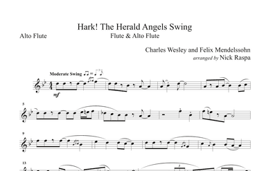 Hark! The Herald Angels Swing (Flute & Alto Flute) Alto Flute part (arr. Nick Raspa)