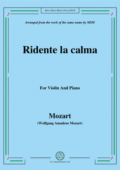 Mozart-Ridente la calma,for Violin and Piano (arr. MSM)