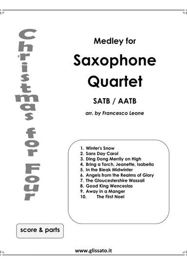 Christmas for four - Medley for Sax Quartet satb/aatb (score & parts) (arr. Francesco Leone)