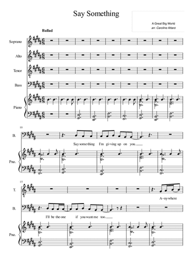 Say Something (arr. Caroline Attard)