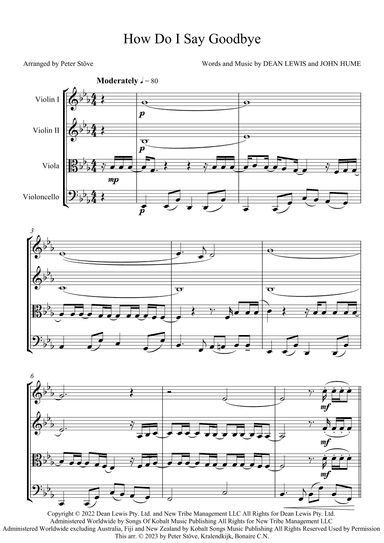 How Do I Say Goodbye (arr. Peter Stöve)