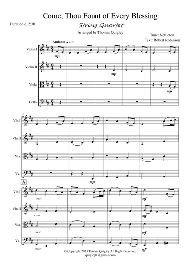 Come, Thou Fount of Every Blessing (arr. Thomas Quigley)