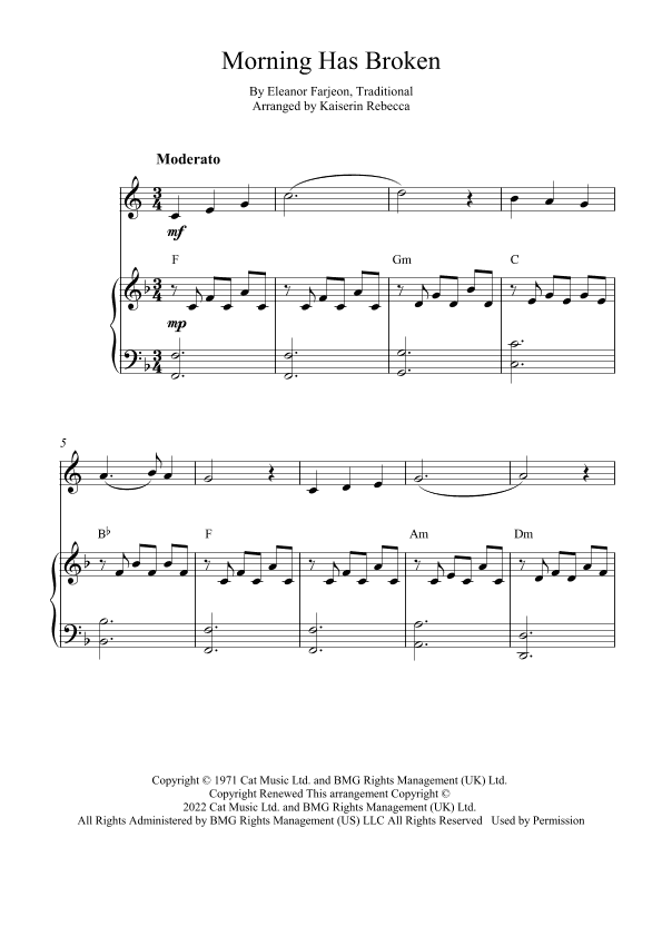 Morning Has Broken (arr. Kaiserin Rebecca)
