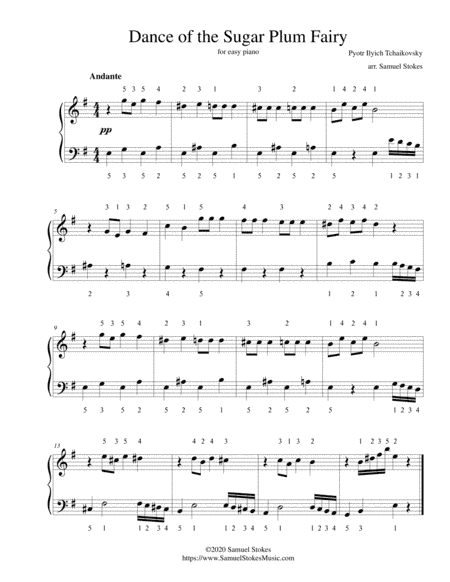 Dance of the Sugar Plum Fairy - for easy piano (arr. Samuel Stokes)