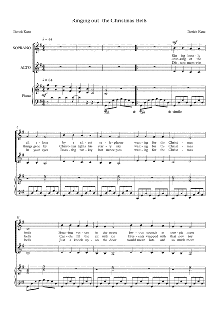 Ringing out the Christmas bells - for Junior Choir (words/music by Derick Kane)