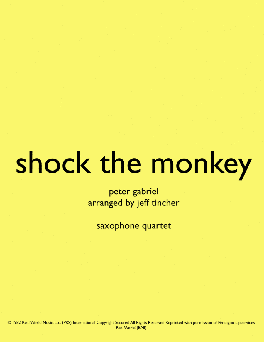 Shock The Monkey (arr. Jeff Tincher)