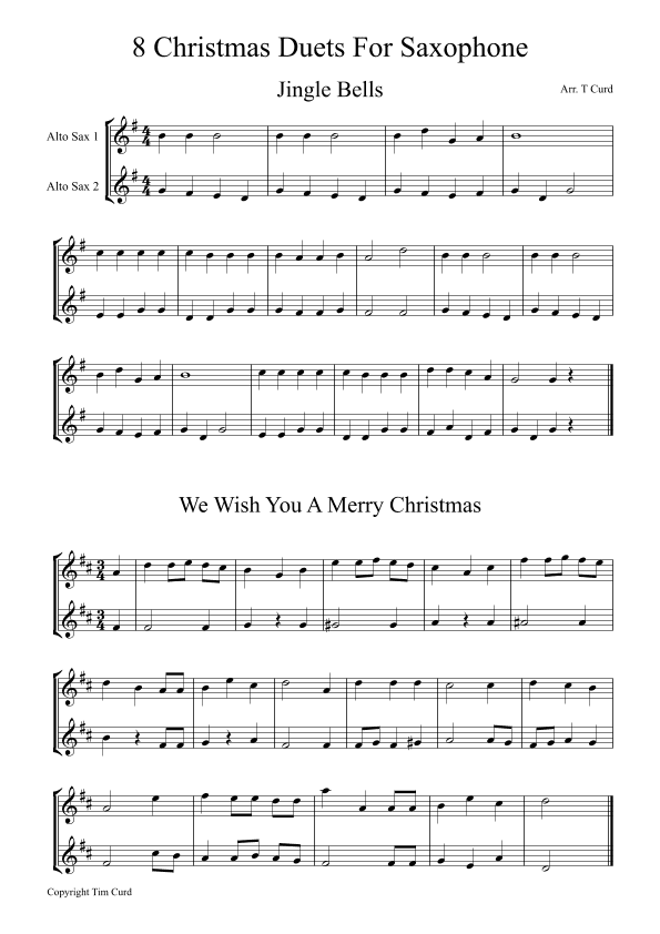 8 Christmas Duets For Saxophone (arr. Curd)