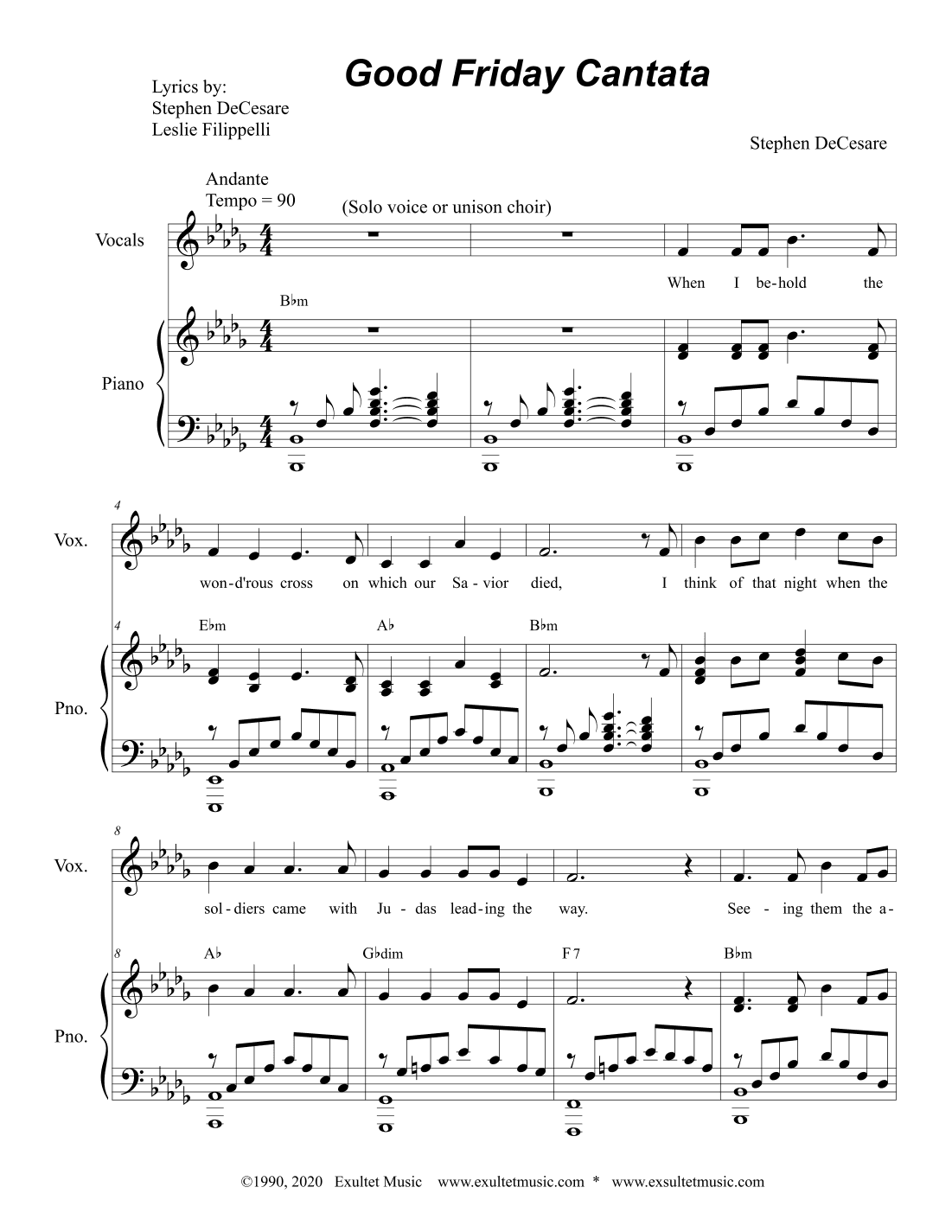 Good Friday Cantata (Tenor Solo with Unison choir)