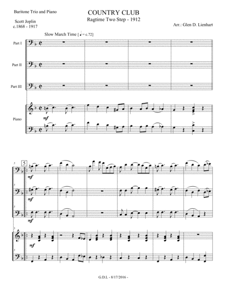 Country Club (Euphonium Trio) (arr. Glen D. Lienhart)