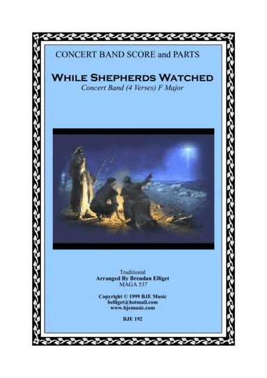 While Shepherds Watched Their Sheep - Concert Band Score and Parts PDF (arr. Brendan Elliget MAGA 537)