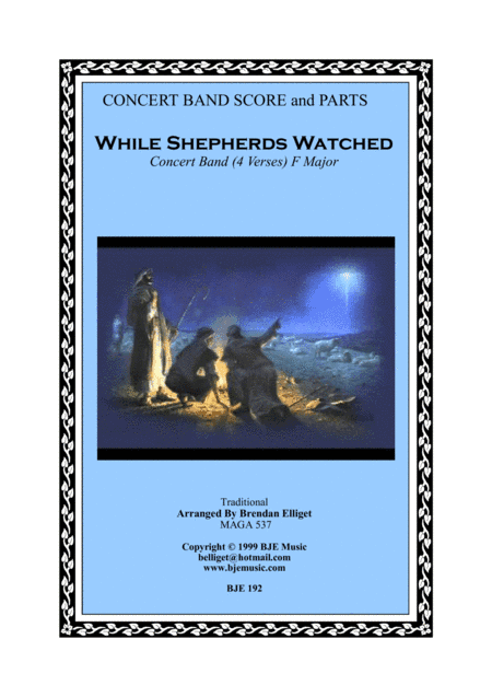 While Shepherds Watched Their Sheep - Concert Band Score and Parts PDF (arr. Brendan Elliget MAGA 537)