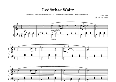 The Godfather Waltz (arr. Piu Piu Piano)