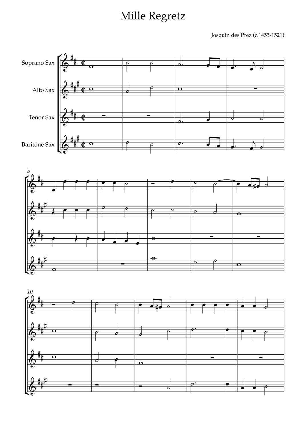 Mille Regretz (arr. Karen Gueiros)