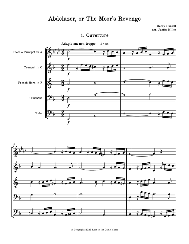 Abdelazer, or the Moor's Revenge (arr. Justin Miller)