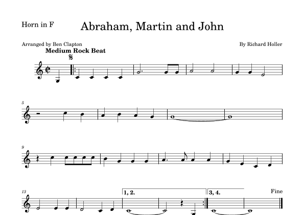 Abraham, Martin And John (arr. Ben Clapton)