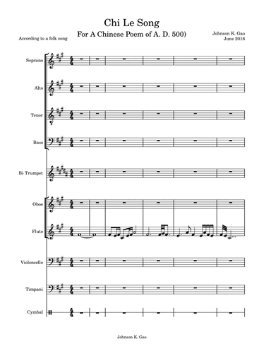 敕勒歌. Chi Le Song, with 10 instruments