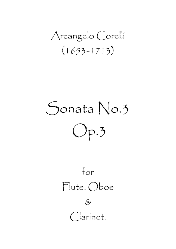 Sonata No.3 Op.3 (arr. Spence Bundy)