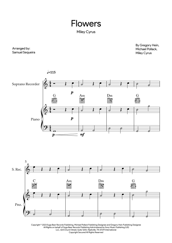 Flowers (arr. Samuel Sequeira)