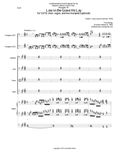 Low in the Grave He Lay (arr. Brandon Nelson)