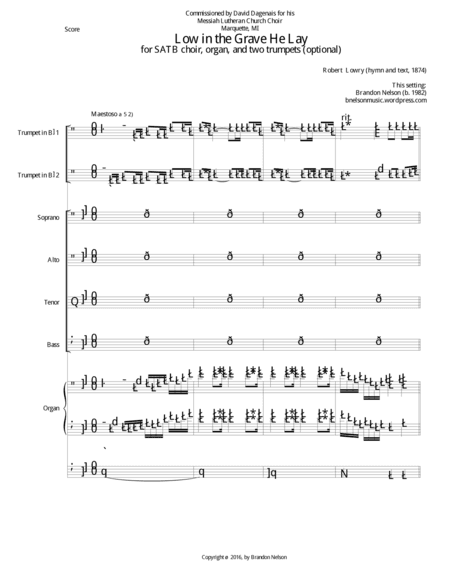 Low in the Grave He Lay (arr. Brandon Nelson)