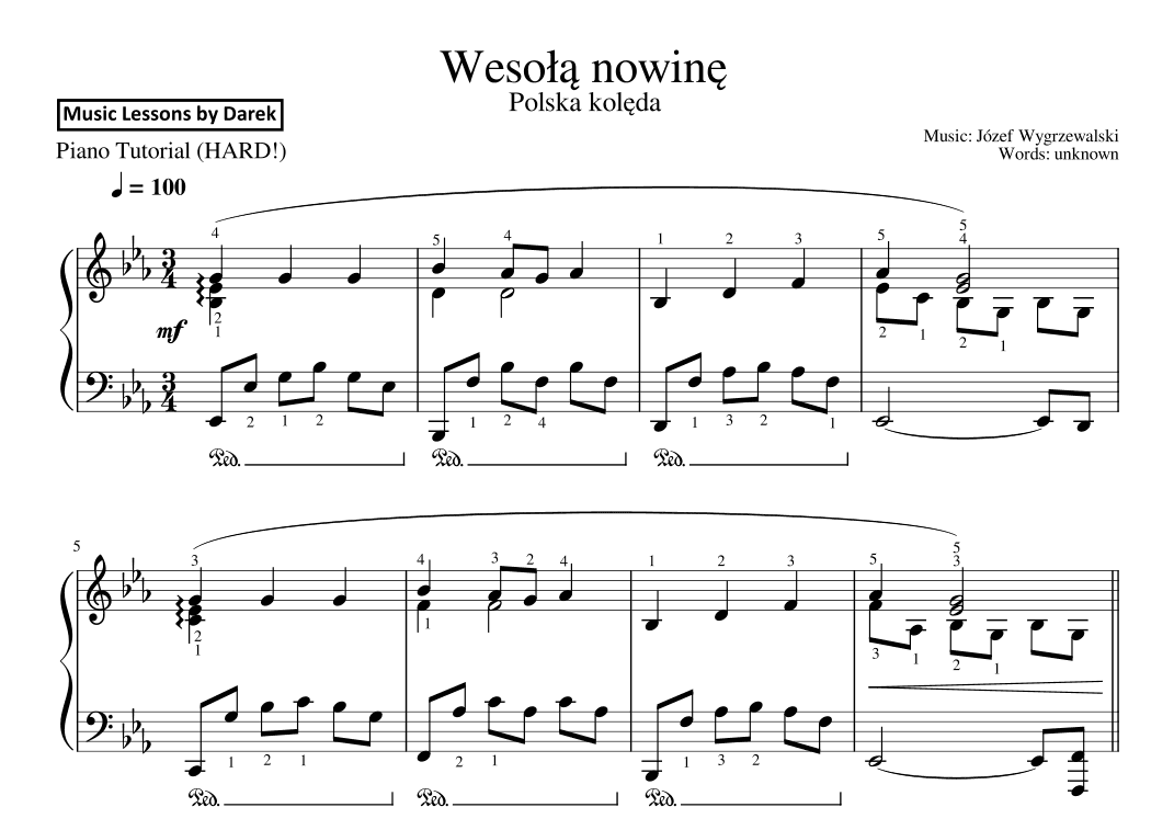 Wesola nowine (Polish Christmas Carol) [HARD PIANO] (arr. Darek)