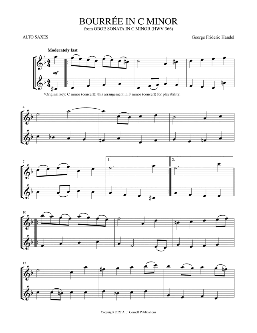 Bourre´e in C Minor (from Oboe Sonata in C Minor) (arr. Mark Phillips)