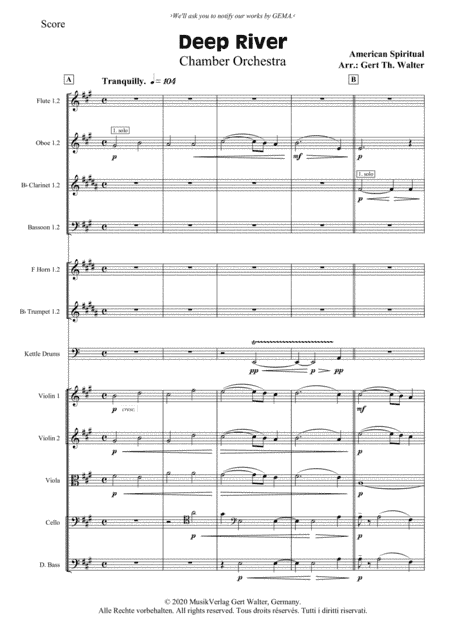 Deep River (arr. Gert Th. Walter)