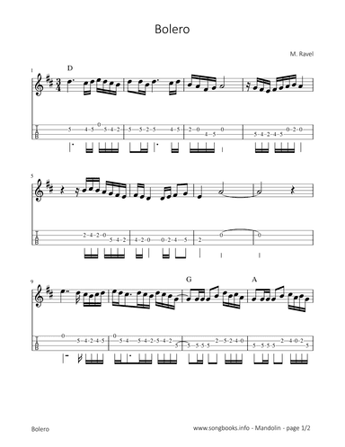 Bolero - M. Ravel (arr. songbooks.info)