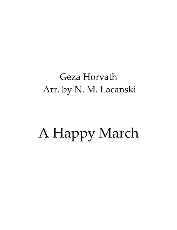 A Happy March (arr. Nick Lacanski)