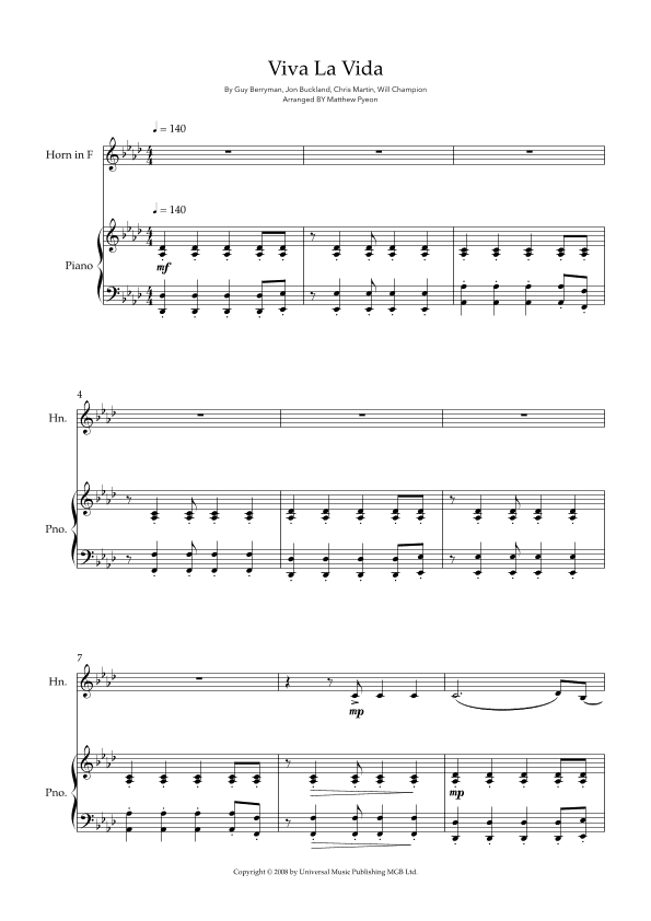 Viva La Vida (arr. Matthew pyeon)