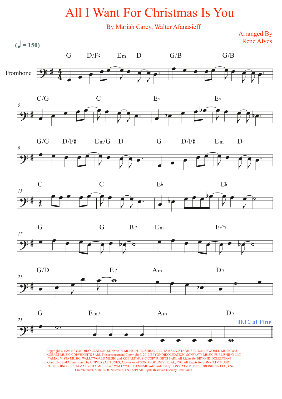 All I Want For Christmas Is You (arr. Rene Alves)