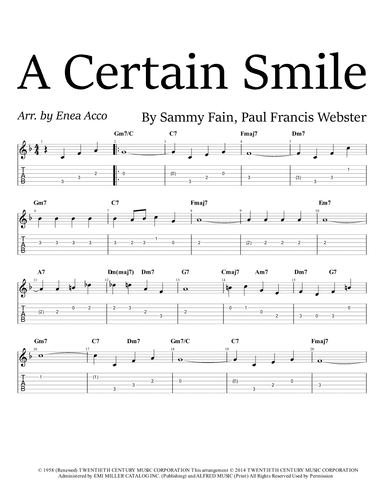 A Certain Smile (arr. Enea Acco)