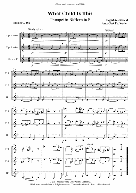 What Child Is This (arr. Gert Th. Walter)