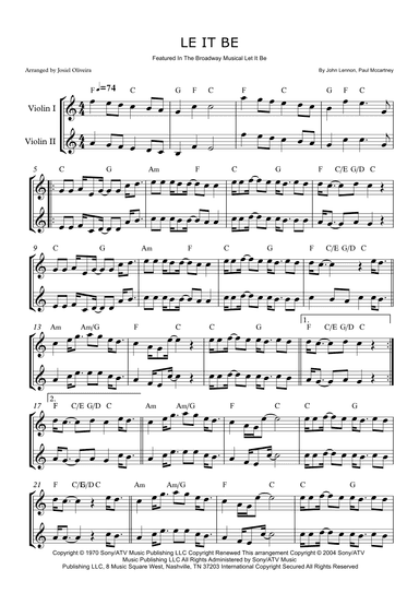 Let It Be (arr. Josiel Oliveira)