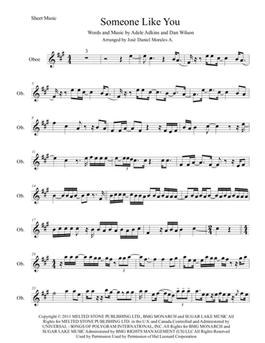 Someone Like You (arr. José Daniel Morales A.)