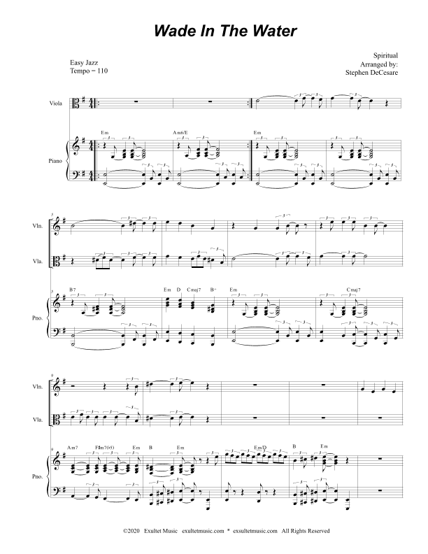 Wade In The Water (Duet for Violin and Viola) (arr. Stephen DeCesare)