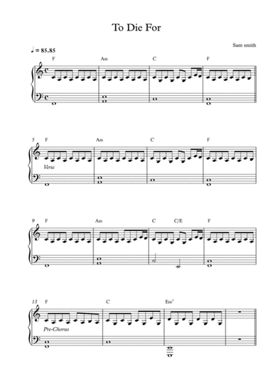 To Die For (arr. Pineapplechord)