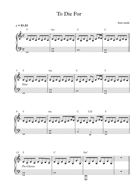 To Die For (arr. Pineapplechord)
