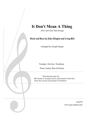 It Don't Mean A Thing (If It Ain't Got That Swing) (arr. Joseph Hasper)