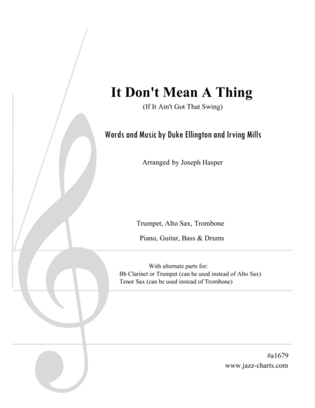 It Don't Mean A Thing (If It Ain't Got That Swing) (arr. Joseph Hasper)