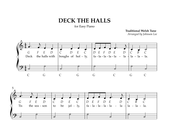 Deck the Halls (arr. Johnson Lee)