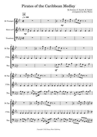 Pirates Of The Caribbean (arr. Dan Wattis)
