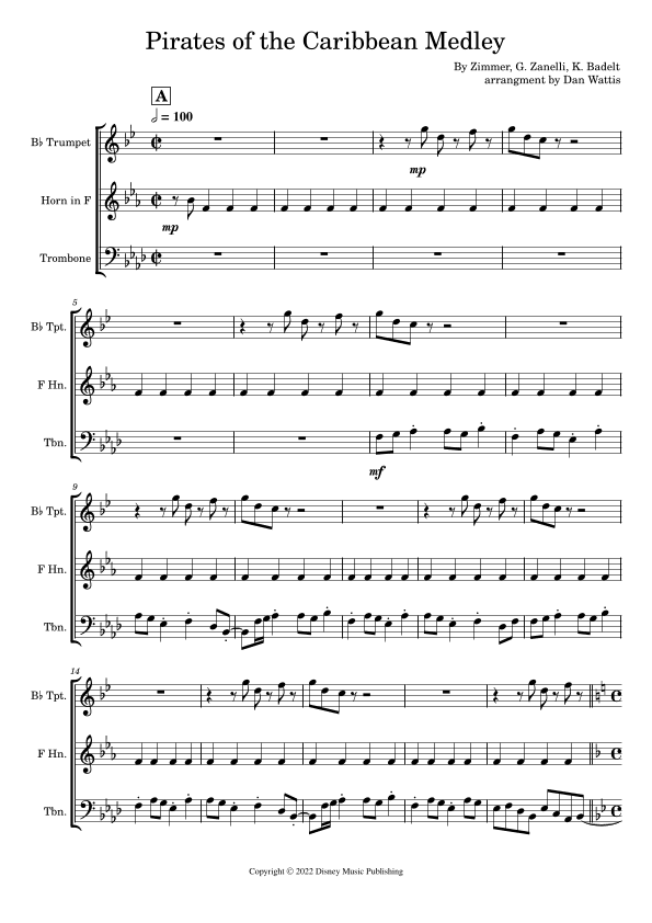 Pirates Of The Caribbean (arr. Dan Wattis)