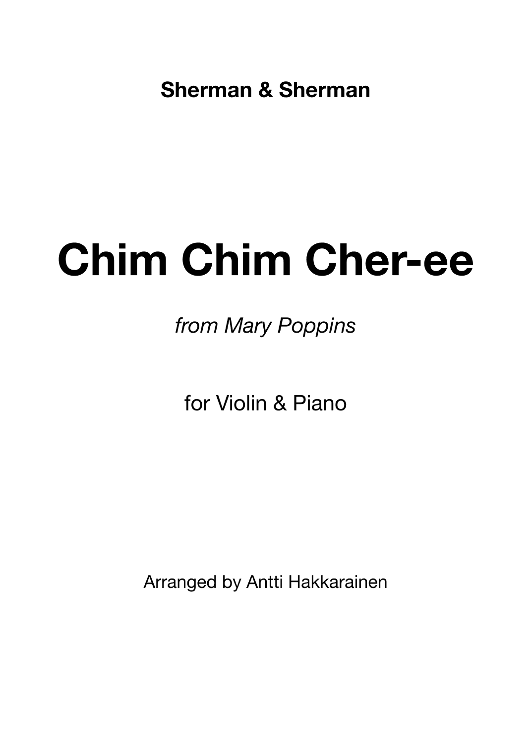 Chim Chim Cher-ee (arr. Antti Hakkarainen)