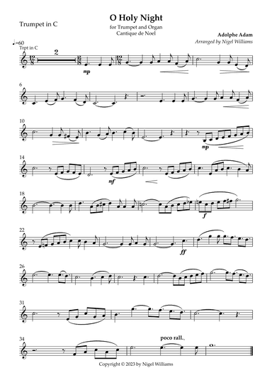 O Holy Night, for Trumpet and Organ (arr. Nigel Williams)